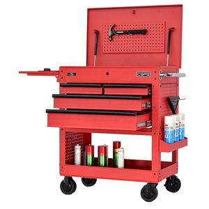 OEM 84cm 4 <b>Drawer</b> Rolling Utility Cart Soft Closing Matte Red Powder Coated Steel Wholesale for Heavy Duty <b>Workshop</b> Garage Use - Product Image 3