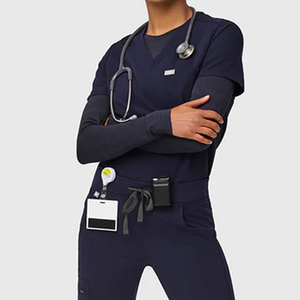 Unisex Hospital Uniform Breathable Lightweight Cotton <b>Scrub</b> Suit Customizable Comfortable Woven <b>Scrub</b> <b>Top</b> Pants for Medical - Product Image 4