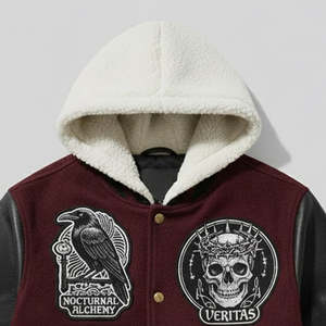 Chaqueta Varsity con Capucha para Hombre, Chaqueta Universitaria de Béisbol de Alta Calidad, Precio al por Mayor Disponible - Product Image 4