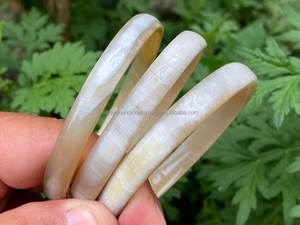 Hermoso grueso Natural de alta calidad cuerno de búfalo brazalete conjunto pulido arte popular Europa Animal estilo joyería - Product Image 6