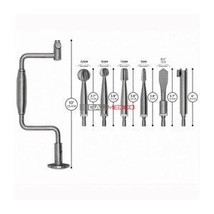Stainless Steel GERMAN Hudson Brace <b>Hand</b> <b>Drill</b> Surgical Orthopedic Instrument Reusable Manual Bone Drilling Tool Precision Medic - Product Image 3
