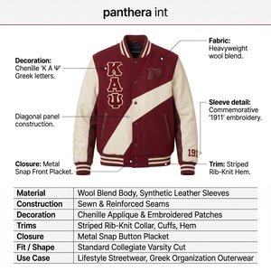 Veste universitaire sur mesure pour homme, en laine Melton, manches en cuir véritable, style Letterman, manteau de baseball, taille 3XL, fournisseur en gros - Product Image 5