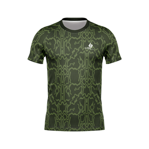 T-shirt de course personnalisé à col rond et manches courtes avec impression par sublimation et tissu à séchage rapide pour l'entraînement et les événements sportifs - Product Image 2