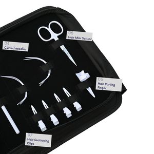 Professional Hair Extension Tools Kit Tape In Plier Keratin Bond <b>Cutter</b> Hook Needle Scissor Clips Finger stainless steel tools - Product Image 4