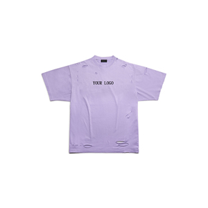 Camiseta de Verano para Mujer, Ecológica, de Algodón, con Agujeros, Transpirable, Antiarrugas, Personalizable, Holgada, de Secado Rápido - Product Image 5