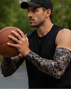 Manchons de bras personnalisés imprimés en 3D, protection solaire UV, en soie glacée sans couture, rafraîchissants, pour le cyclisme et les sports de plein air - Product Image 4