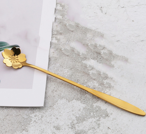 Gold Floral Design Stainless Steel <b>Spoon</b> Set Mirror Polish Party Dessert & <b>Coffee</b> Stirring <b>Spoon</b> in Best Price - Product Image 2