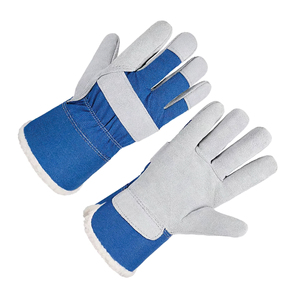 Emboson High Quality Custom Logo for Wholesale Cow Split <b>Warm</b> Leather Winter <b>Work</b> <b>Gloves</b> 2cm Thick Abrasion Resistant - Product Image 6