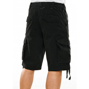 Shorts cargo gris pour hommes, taille mi-haute, fermeture boutonnée, style décontracté, couleur unie, longueur Bermuda, en toile avec poches - Product Image 5