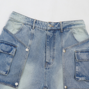 Nuevos Diseños de Pantalones Vaqueros de Mezclilla para Hombre y Mujer, Cintura Elástica, Casuales, de Cintura Alta, con Logotipo Personalizado, con Bolsillos, de Algodón, OEM, al por Mayor - Product Image 4