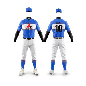 Men's Custom Sublimated Baseball Uniform Set Button <b>Down</b> Jersey <b>Pants</b> Cap Personalized Name Number Team Sports Wear - Product Image 1