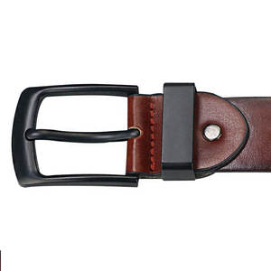 Ceinture en cuir raffiné pour un look business décontracté, logo personnalisé imprimé, cuir véritable léger - Product Image 4