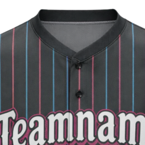 Camiseta de Béisbol Personalizada con Rayas, Diseño con Botones, Colores Vibrantes, Número de Jugador y Colores del Equipo Personalizados para Ropa Deportiva Masculina - Product Image 5