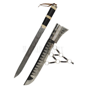 Cuchillo Vikingo Seax de Acero al Carbono Forjado a Mano, Hoja de 11 Pulgadas, Madera de Nogal, Empuñadura de Latón, Ambidiestro, Supervivencia al Aire Libre, Caza - Product Image 6