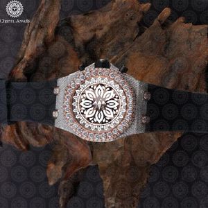 Charm Jewells – montre de luxe en acier inoxydable pour hommes, boîtier rond de 42mm, cristal saphir, chronographe mécanique, bracelet en caoutchouc avec boucle - Product Image 4