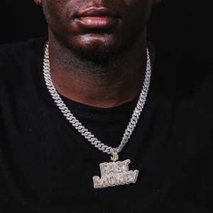Collier Pendentif Personnalisé en Moissanite et Diamants Sertis, Breloque Lettre en Argent Sterling 925 Plaqué Rhodium, Bijou Hip Hop, Cadeau - Product Image 4