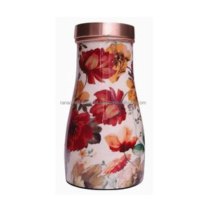 New Arrival Hot Sale Enamel Printed Copper Water Carafe Inbuilt <b>Glass</b> for Direct Drinking at Competitive Price From Supplier - Product Image 2