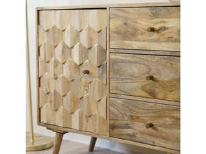 Darwin Mango Wood <b>Sideboard</b> Closed Cabinet Storage Solid Mango Wood <b>Sideboard</b> Cabint with Natural Finish Wooden <b>Sideboard</b> 2026 - Product Image 4