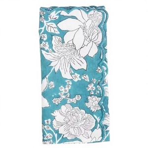 Servilletas Bordadas Desechables Ecológicas Hechas a Mano 100% Algodón con Estampado de Bloques para Decoración de Mesa de Bodas y Fiestas al por Mayor - Product Image 1