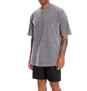 Men's Oversized Cotton T-Shirt <b>Short</b> Sleeve O-Neck Washed Solid Color Casual Streetwear Top - Product Image 6