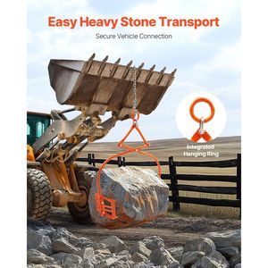 คีมจับหินเหล็กขนาด 24 นิ้ว แบบหนาพิเศษ พร้อมหัวหมุน รับน้ำหนักได้ 1100 ปอนด์ คีมยกหิน 2 ขา พร้อมตะขอเกี่ยว - Product Image 4