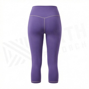 Leggings de yoga et de fitness pour femme, sans couture, extensibles, à compression, effet push-up et froncé, couleur unie, pour la gym et le sport - Product Image 2