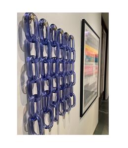 Chaîne en résine bleue, décorations intérieures modernes uniques, chaîne murale suspendue en résine, fabrication sur mesure de maillons de chaîne en résine - Product Image 1