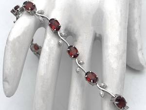 Mozambique Garnet <b>Bracelet</b> 925 Sterling Silver Natural Gemstone January Birthstone Jewelry Elegant Gift For Women - Product Image 2