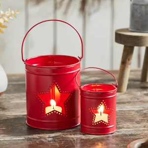 New Design Metal Votives Handmade Votive Round Votive <b>Candle</b> Holders Set of 2 <b>Red</b> Gold Metal Snowflake <b>Candle</b> Votive Christmas - Product Image 4