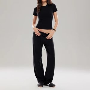 New Arrivals Wholesale Luxury Leisure Women Yoga Suit Cotton Spandex <b>Lounge</b> Wear Fitness Gym Wear Yoga Workout Women's Tracksuit - Product Image 3
