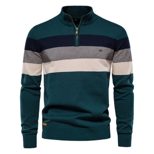 Pull col roulé décontracté pour homme, manches longues, demi-zip, tricot d'hiver, vente en gros - Product Image 6