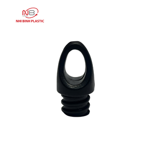 Small Black ABS <b>Plastic</b> <b>Hook</b> Injection Molded Industrial Component - Product Image 1