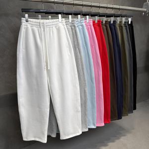 Custom Heavyweight 400GSM Canvas Cotton Anti-Wrinkle <b>Baggy</b> Sweatpants Men Blank Straight Wide Leg <b>Joggers</b> Unisex Streetwear Y2K - Product Image 4