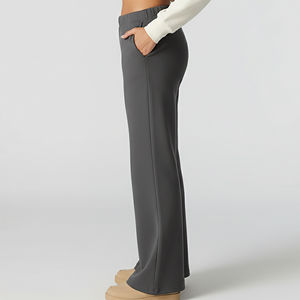 Pantalones Casuales de Mujer de Alta Calidad con Encaje y Forro Polar, Pantalones Deportivos Transpirables de Invierno, Logotipo Impreso DTF Personalizado, Cintura Elástica, Precio Económico - Product Image 5