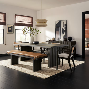 Modern Wooden Dining Room Set 5 Piece Midcentury Style Cross Back <b>Table</b> <b>Chairs</b> <b>Bench</b> Durable Home Furniture for Dining Area - Product Image 1