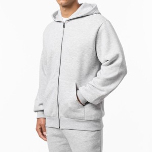 Wholesale Custom Oversized <b>Men's</b> Cotton French Terry Zip-Up Tracksuits with Pockets <b>Patch</b> Embroidery Eco-Friendly Supplier USA - Product Image 6