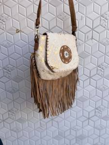 Nuevo Bolso de Mano de Cuero Vacuno Auténtico con Flecos, Bolso Bandolera Metálico con Peluche, Bolsos en Oferta, Bolso de Mano para Mujer para Fiestas - Product Image 2