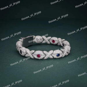 Pulsera Vintage de Plata 925 con Baño de Rodio y Diamantes de Moissanita, Totalmente Cubierta de Diamantes VVS para Compromiso y Boda, Unisex - Product Image 3