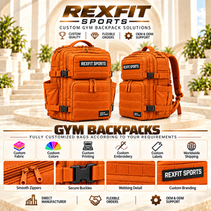 Mochila para equipo de fitness al aire libre para sesiones de entrenamiento, bolsa deportiva personalizada con bolsillos laterales y almacenamiento seguro con cremallera para gimnasio. - Product Image 5