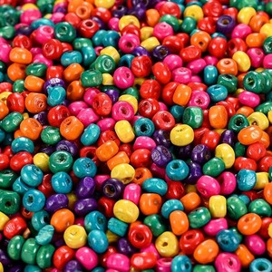 Nouvelles perles rondes en bois multicolores faites à la main FAIZA CRAFT FC-8395 pour la fabrication de bijoux, taille personnalisée, emballées dans une boîte - Product Image 6