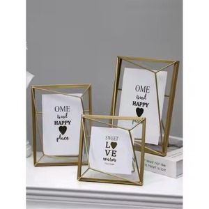 Exclusive Style Metal Glass Photo <b>Frame</b> Wall Hanging <b>Picture</b> Holder Luxury Home Decoration - Product Image 3