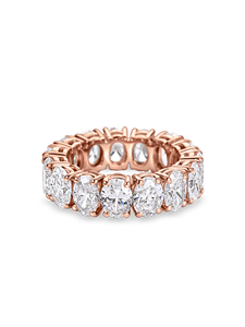 แหวนเพชรทรงรีแบบ Eternity ฝังเพชรเต็มวง สำหรับงานแต่งงาน ทำจากทองคำขาว 18K ทองคำเหลือง ทองคำโรสโกลด์ และแพลตตินัม - Product Image 3