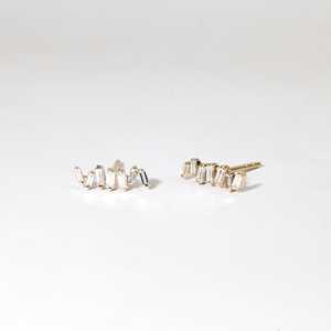 Boucles d'oreilles en diamant cultivé en laboratoire certifié IGI, 0,31 carat, taille baguette, or massif 10k 14k 18k, bijoux fins - Product Image 3