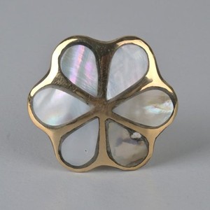 Poignée de tiroir en laiton avec incrustation motif floral, bouton de meuble unique fait main pour décoration intérieure moderne, prix de gros - Product Image 1