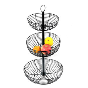 Farmhouse Iron Kitchen Storage <b>Basket</b> with Fruit Holder Handle <b>Small</b> Countertop Size Modern Style Eco-Friendly Multifunction - Product Image 5