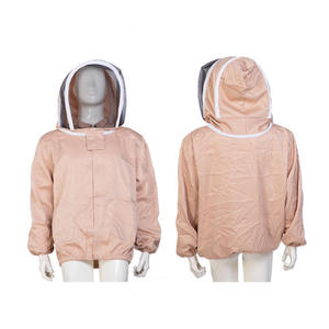 Chaqueta de Protección para Apicultura con Velo de Malla Desmontable, Ajuste Holgado, Mangas de Poliéster y Algodón, Ropa de Seguridad Rosa para Fábrica y Taller - Product Image 1