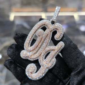 S925 Gold Plated Custom Iced Out Moissanite Pendant Letter Charm Hip Hop Jewelry Unisex Party Chain Gift - Product Image 4
