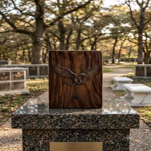 Wooden Cremation Urn Adult <b>Ashes</b> Memorial Urn carved Eagle Decorative Burial <b>Keepsake</b> <b>for</b> Columbarium - Product Image 2