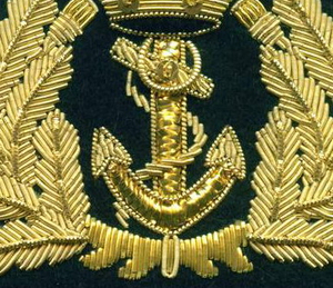 Patch brodé doré en forme d'ancre et de couronne, à coudre, pour décoration de chapeau, patch en tissu de forme irrégulière - Product Image 4