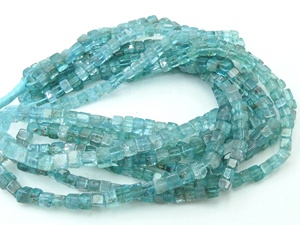 ลูกปัดอะพาไทต์-ขัดเรียบ-รูปทรงลูกบาศก์-เส้นยาว 16 นิ้ว ขนาดประมาณ 4 มม.-อุปกรณ์สำหรับผู้ค้าส่ง-หินธรรมชาติ - Product Image 2